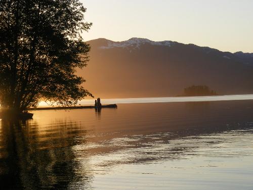 Sun set on the lake 2 - Same spot different lens