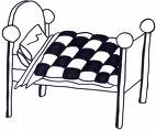 bed - nice little cartoon of a bed :)