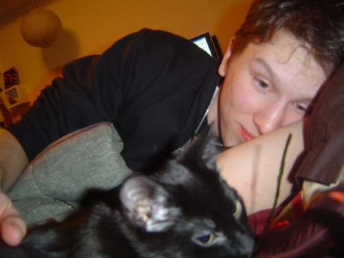 My men - My boyfriend and our kitty.