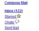 email inbox(number) - email inbox with no of unread messages.
inbox(50)