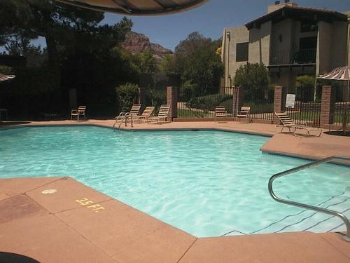 The Pook At Our Condo In Sedona AZ - Here is the pool at my husband's and my condo in Sedona Arizona. It's a really handy thing for us to be able to use, since it gets so dang hot there in the summertime. We absolutely and completely love having a pool, even if we have to share it with other residents.