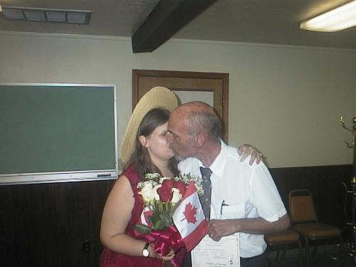 You May Kiss The Bride - Here are are sharing a kiss, just after we got married.