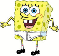 spongebob squarepants - spongebob wearing only briefs! hahaha!
