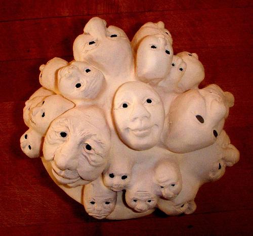 Head Mushroom - This piece I call my "Head Mushroom", because all of the heads that I molded on top of the Mushroom. Too, cool!