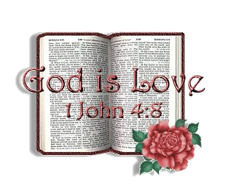 Bible - God is Love  - Graphic of a Bible with 'God is Love' written on it.