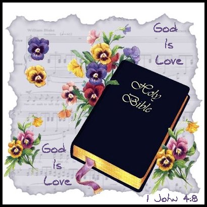 Bible Graphic - A Bible Graphic with God is Love on it.
