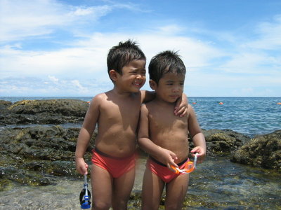 The Twins and the Sea - My twins love the sea, and all the fun and thrill it offers to innocent children like them.