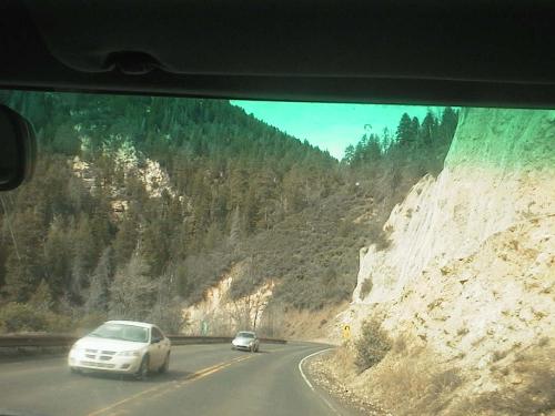On The Road In Arizona - A picture I took out the front window, when my husband and I were driving through Sedona Arizona, last year.