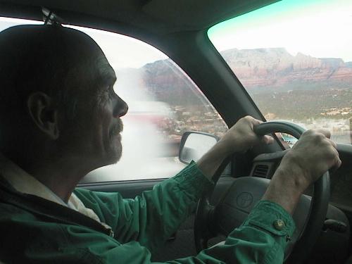 My Husband Behind The Wheel - Here is a picture of my husband behind the wheel o our old truck.