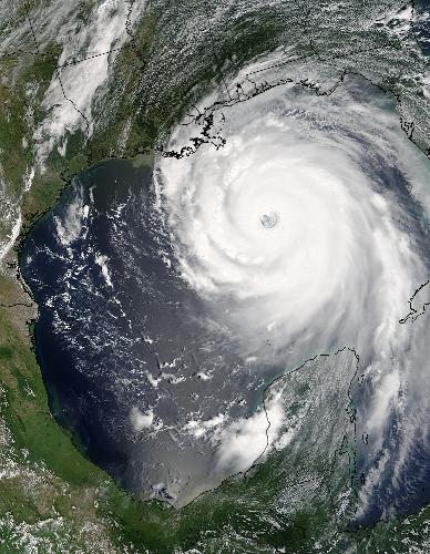 Hurricane Katrina - August 28, 2005: Hurricane Katrina approaches the Louisiana coast.