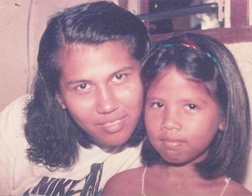 me and my mom - this is a picture taken in our old house when i was just 12 y/o do we look alike?^_^