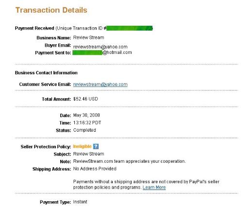 My First Payout, Payment Proof from Review Stream - My first payment from an online website! Also proof of payment from Review Stream!