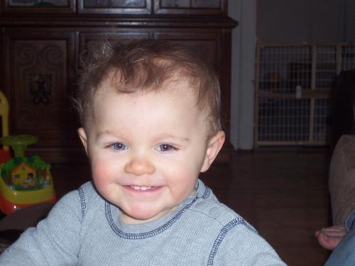 Benjamin - My beautiful 19 month old son! He just woke up from a nap and his hair was looking crazy, so we had to take a picture and he actually smiled for us!