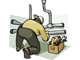 A Plumber - a repairman of pipes in a home or business.