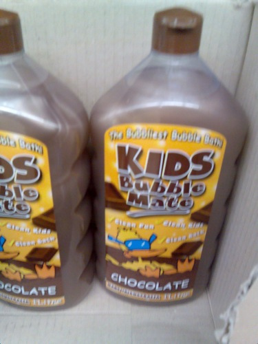 Chocolate Bubble Bath! - It&#039;s a chocolate flavored bubble bath, kids sure love it!
It smells like real chocolate, I guess it makes brown bubbles too, and it works just like regular products.