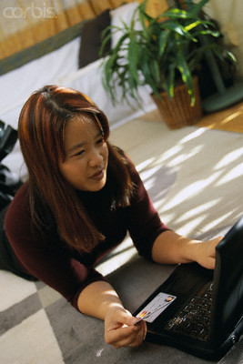 online shopping - woman shopping online