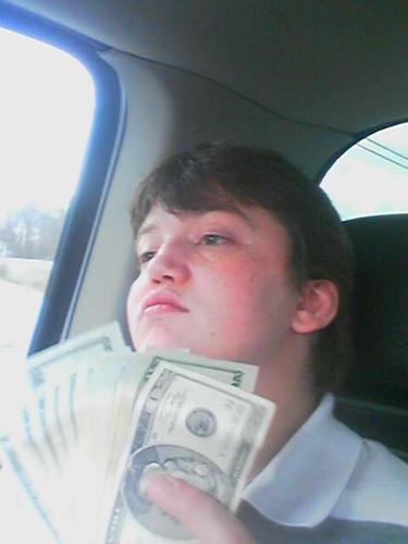 My son big ballin' with his biggest paycheck yet - he loved flashing that money LOL