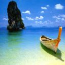 boat - boat over a shore..