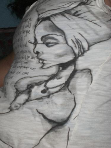 my favorite shirt - shirt i got from second hand store...a bit unique.