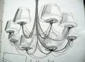 Drawing - Drawing of a chandelier