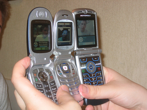 Do you rush to the phone when it rings? - Picture of 3 phones. Photo source: http://farm1.static.flickr.com/72/168108824_8022e0b076.jpg?v=0 .