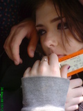 Its Jizzo - joe took this picture on a train. (:  a train that goes choo chooo.
