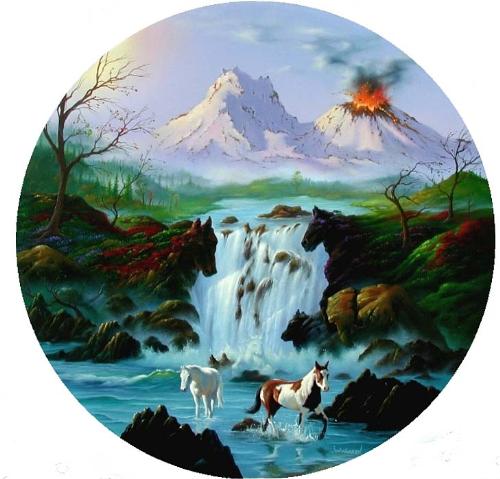 I think this one is my favorite. - He made horses come out of the mountains and the snow.