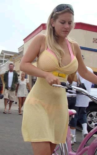 On a Bicycle - Too Big and See Through
