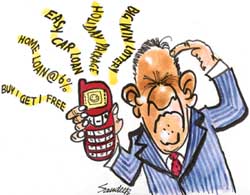A cartoon about telemarketing spam. - A cartoon about telemarketing spam. Sometimes the calls were just too much.
