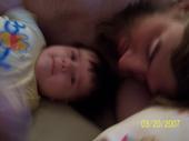 Daddy and son - Daniel and Jan cuddlig so cutely.