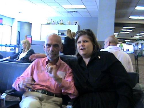 At The Airport In Phoenix - Here we are in Phoenix, waiting for my flight to be called. My flight was delayed for two ours, which didn't bother me a bit, since it gave us more time to spend together, before I had to fly home to Canada.