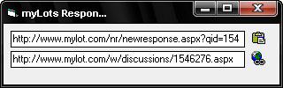 Repond to discussion page tool - simple vb program the convert 'respond to this discussion' link to a 'view this entire discussion on myLot' link.