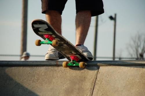 skateboarding - Me waiting to drop into a bowl!