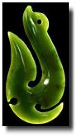 Handicrafts from NZ - Maori Jade Carving Fishhooks Pendant - stylished carving fishhooks or pendant represent prosperity, abundance, fertility and strength.