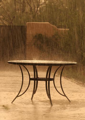 Rain- But where are the lovers? - this photograph is of a table where the lovers had broken up for the first time.
and can you feel it with the rain?
