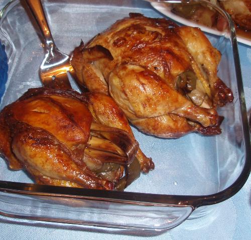 Cornish hen chicken - Baked and Cooked Cornish Hen chicken