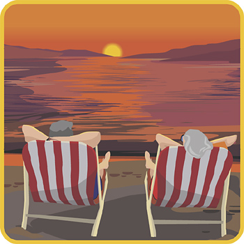 Realtionship - A picture of a couple on the beach. At sunset.