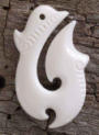Fish Hook Maori Bone Carvings - Handicrafts from New Zealand - handmade bone carvings fishhook or pendant which represent prosperity, abundance and fertility.