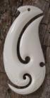 Fish Hook Maori Bone Carvings 2 - Maori hand made bone carving fish hook or pendant from New Zealand. It is said to provide good luck and safety when over water so is often worn by travelers.