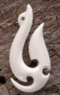 Fish Hook Maori Bone Carvings 3 - Handmade Maori bone carving fish hook or pendant from New Zealand. Every carving has a very special meaning or story behind its design.