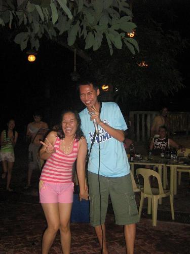 lenlen and jongjong - he was singing september and noel forced me to hold hands with him while someone took our picture.