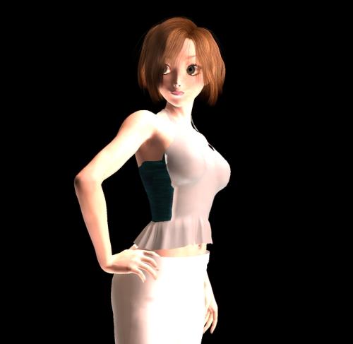 3D Aiko - This is technically a render of a reflection of the 3D model Aiko from DAZ 3D.