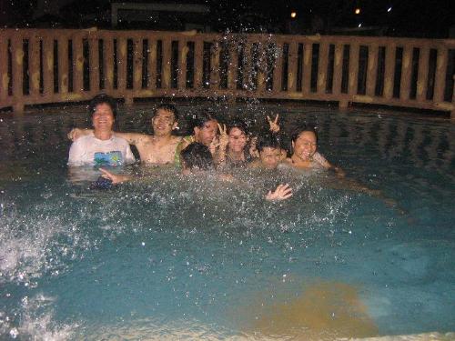 championship party - with ate tata. pool party at the flamengo garden resort in Marikina City, June 6, 2008, celebration for winning the championship on volleyball and basketball