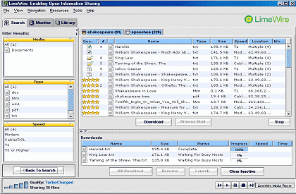 website - This picture show the limewire site