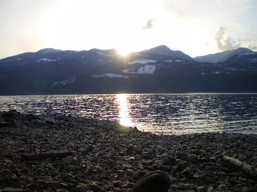 The wonders of the outdoors - This is a view at sunset of a lake by the town I am going to be living in, in BC, this is taken in Riondell BC