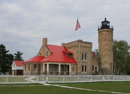 Old Mackinac Point Light House - The Old Mackinac Point Light House is located in Mackinaw City, Michigan, near the shore of Lake Huron. This lighthouse was constructed in 1892 and deactivated in 1957.