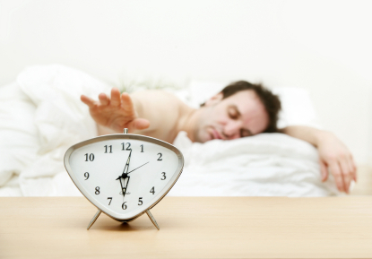 sleep - waking up to an alarm clock