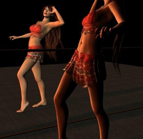 Bellydancer Checking Her Form - A render made with DAZ 3D Studio.