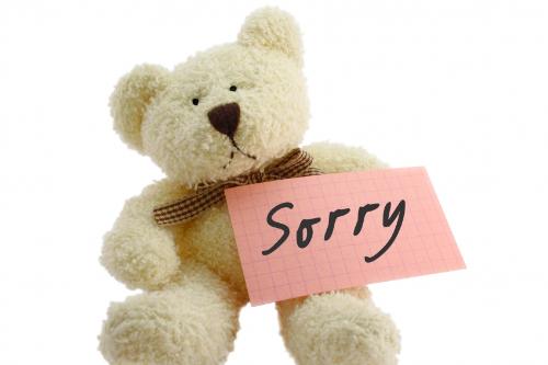 I m sorry bear!!! - This photo shows a teddy bear who is asking for a sorry. I m really sorry friends.
