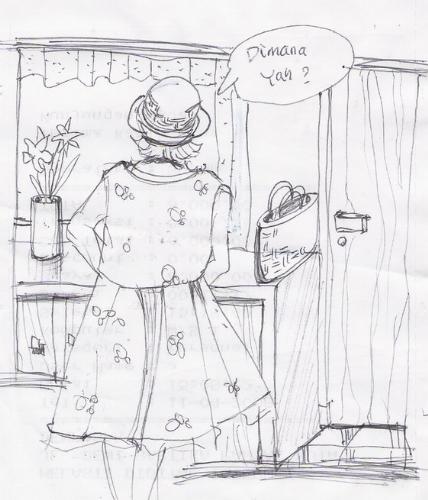 Granny lost something again :D - My sketch, 
Inspired by a lady in my internet cafe been for long waiting for her husband to finish.